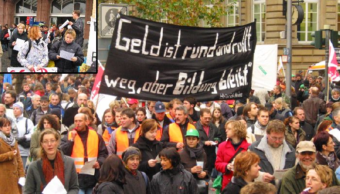 Demonstration auf dem Dernschen Gelände