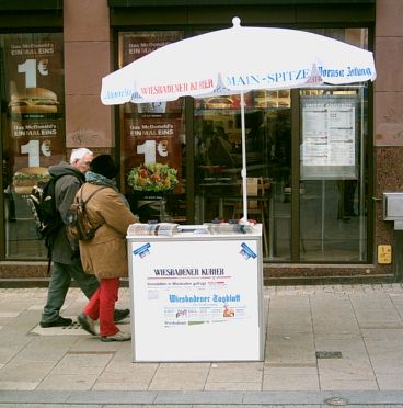 Infostand des Wiesbadener Kuriers