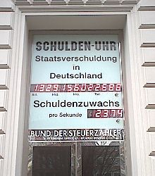 Die Schuldenuhr in Wiesbaden